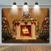 Lofaris White Closet And Christmas Trees Warm House Backdrop